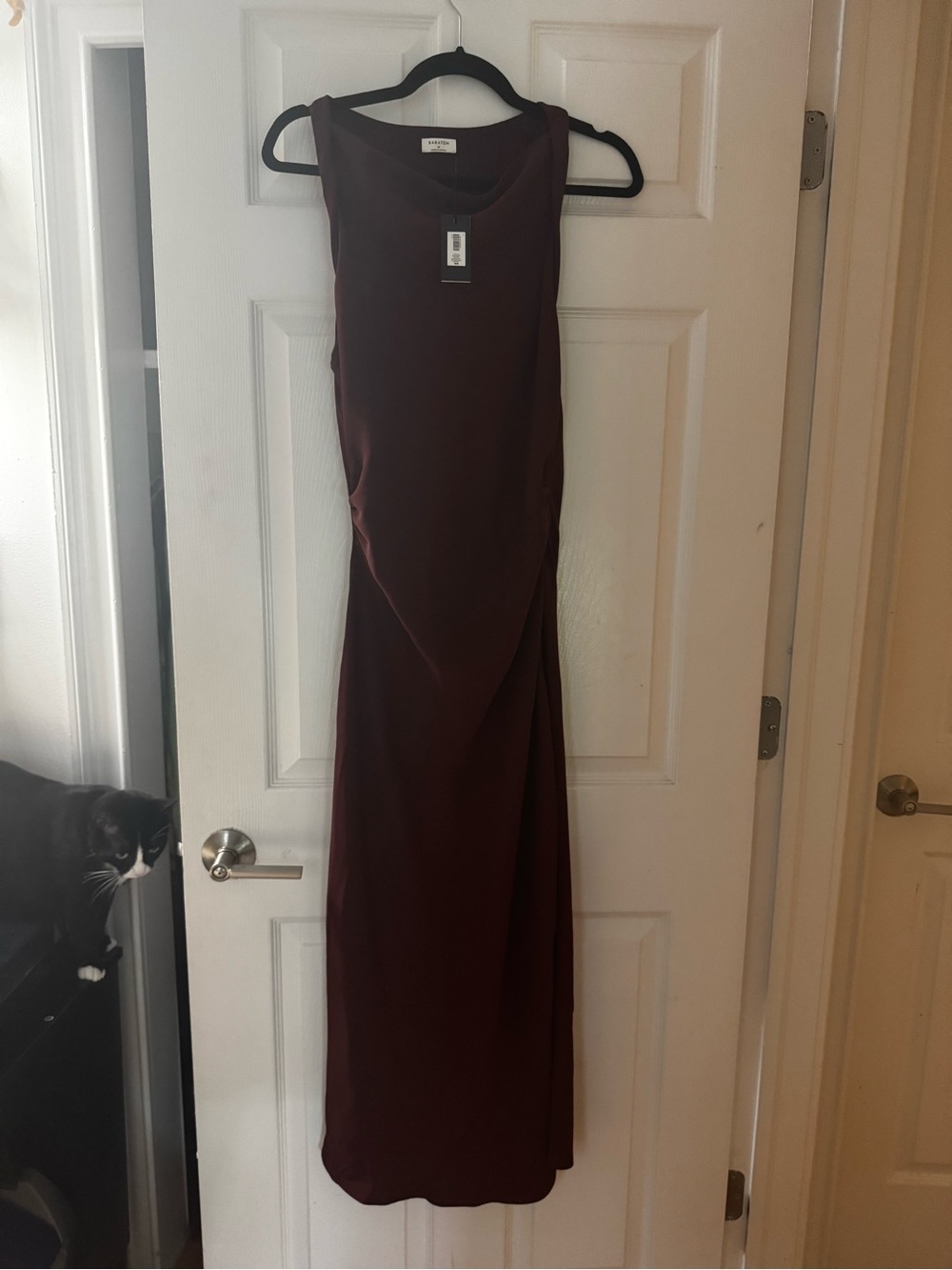 Babaton Sleeveless Burgundy Dress